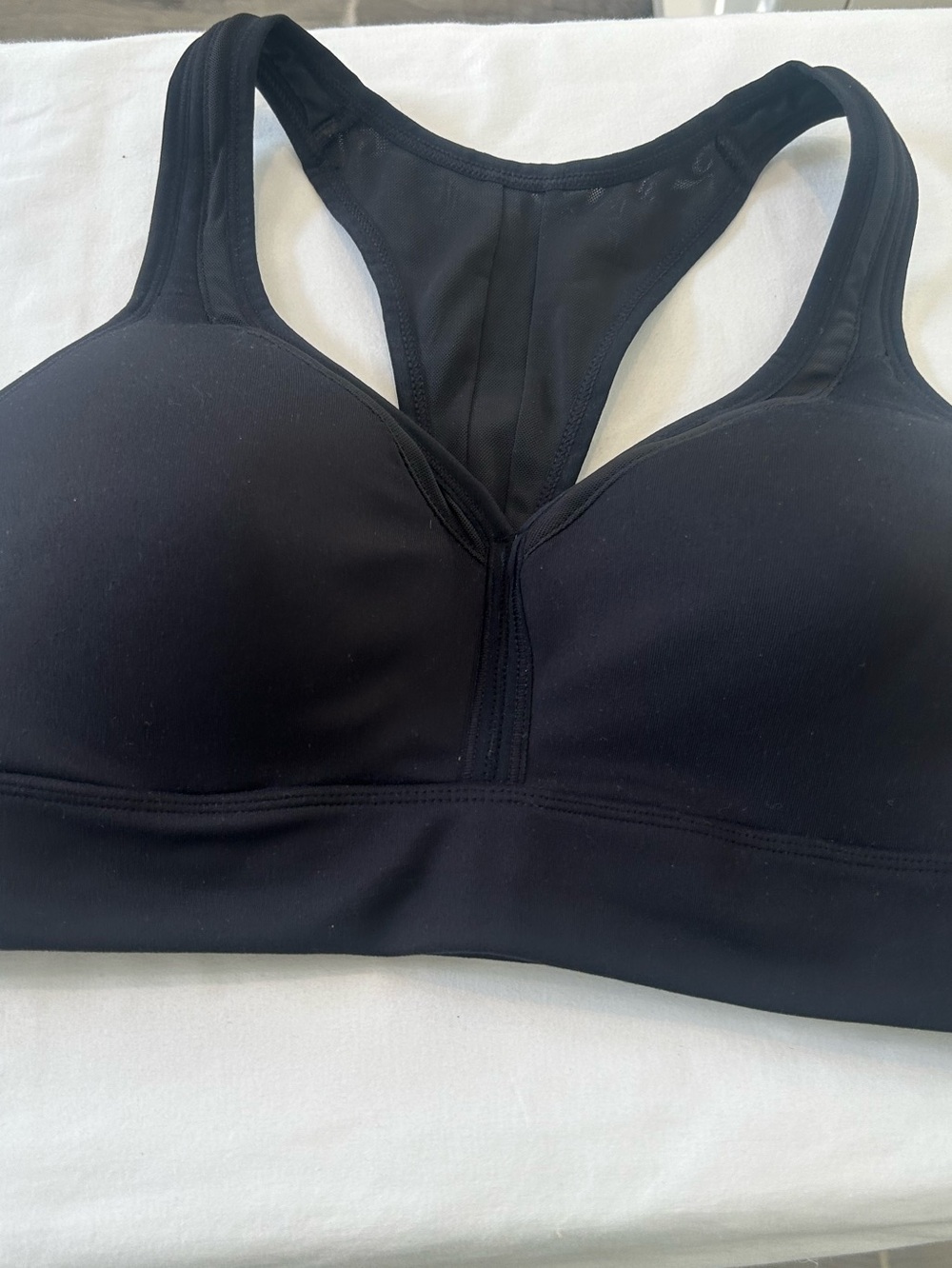 Eddie Bauer Black Racerback Sports Bra with Molded Cups